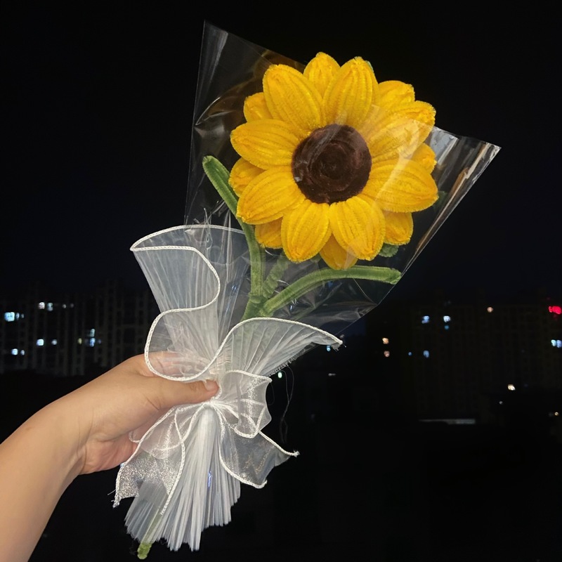 ひまわりの花束インスタイルツイストスティックニッチ素材パッケージでひまわりの手作りDIY大学入学試験と高校入学試験の応援ギフトを一気に獲得|undefined