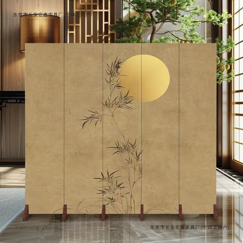 Screen Partition Living Room 2025 New Zen Simple Home Removable Foldableing Club Tea Room Entrance Office