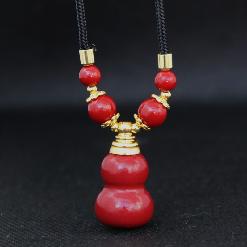 慕蕊仿紫金砂朱砂爱心吊坠男女款五福爱心挂件低含量朱砂女款吊坠