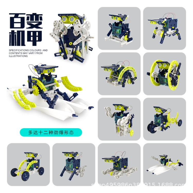 Los robots solares de bricolaje de educación temprana más vendidos en Europa y América, varias formas, rompecabezas de ensamblaje STEM, juguetes divertidos hechos a mano