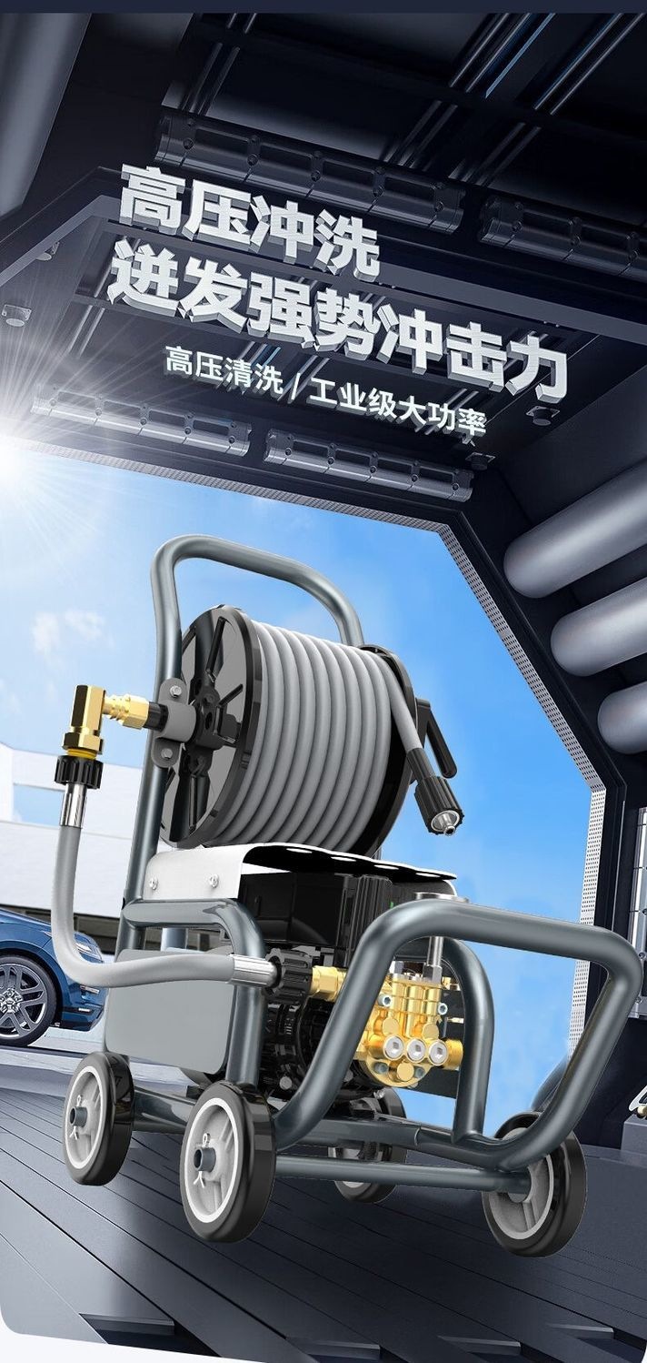 Car Washing Machine 220V High-Pressure Water Gun for Home Use, Powerful Cleaning with Pump Head, New Model 25, High-Power Copper-Coated Aluminum