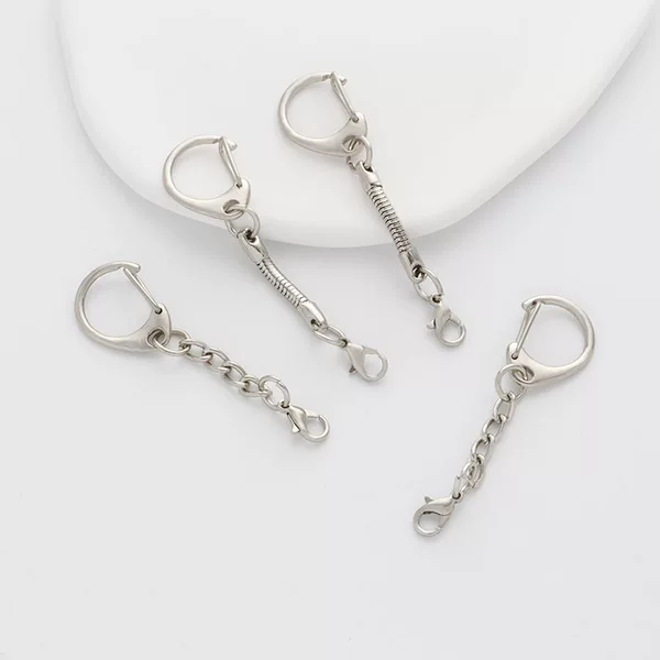 Wholesale zinc alloy snake chain keychain, USB flash drive lobster clasp, C-clasp pendant, DIY jewelry accessories, handmade materials, figure-eight clasp
