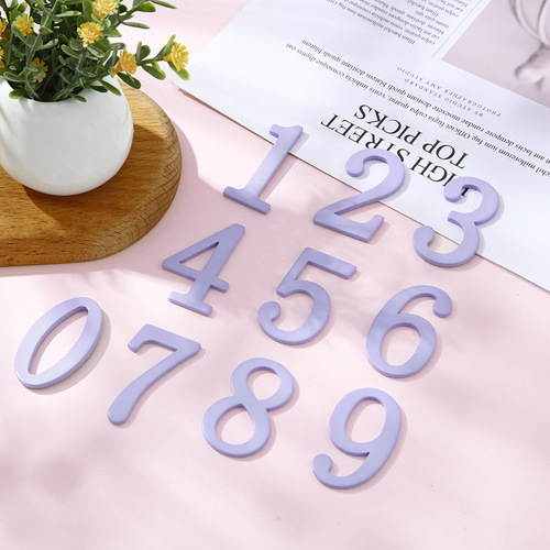 Metal solid colored number hotel apartment room number rental room self-adhesive door sticker