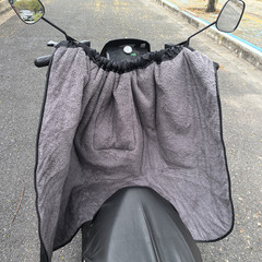 秋冬の電動車のフロントエプロンに乗ると、男女のフロントが防寒されます。