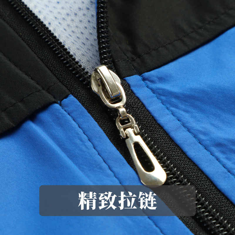 Chaleco con cremallera personalizado con malla compuesta y bloques de color, logotipo bordado, chaleco de uniforme para personal de logística y reparto, hecho a medida