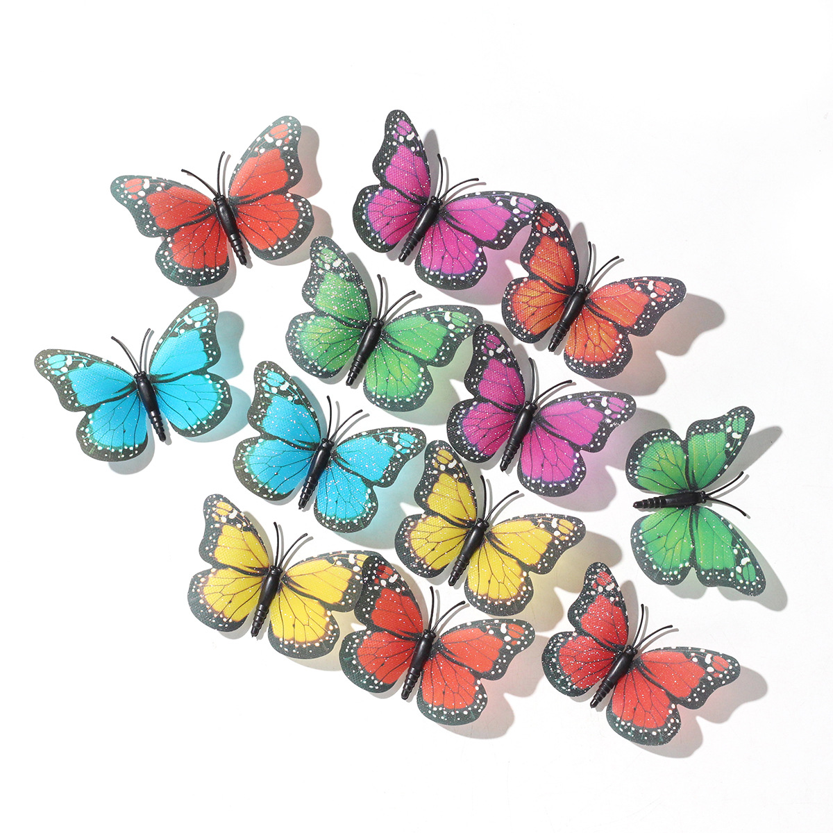 Flash Monarch Butterfly 8.5cm Simulation Butterfly Gypsophila Butterfly Wedding Decoration Crafts Magnetic Butterfly