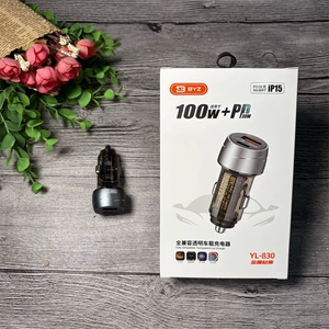 Byz Yl-830 Metal Şəffaf Avtomobil Şarj Cihazı USB18W+PD30W