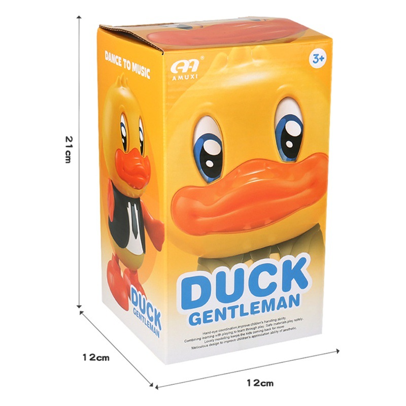 Baile eléctrico pequeño pato lindo música ligera bebé columpio pequeño pato bailando robot juguete para niños