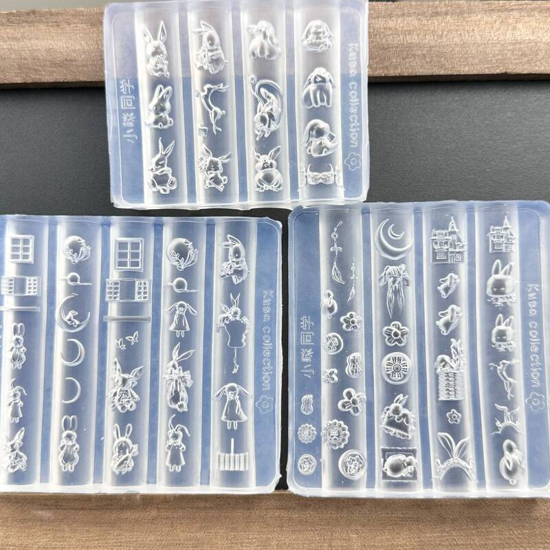 网红高透美甲硅胶模具兔子乐园兔兔乐园中秋立体高透美甲磨具|undefined