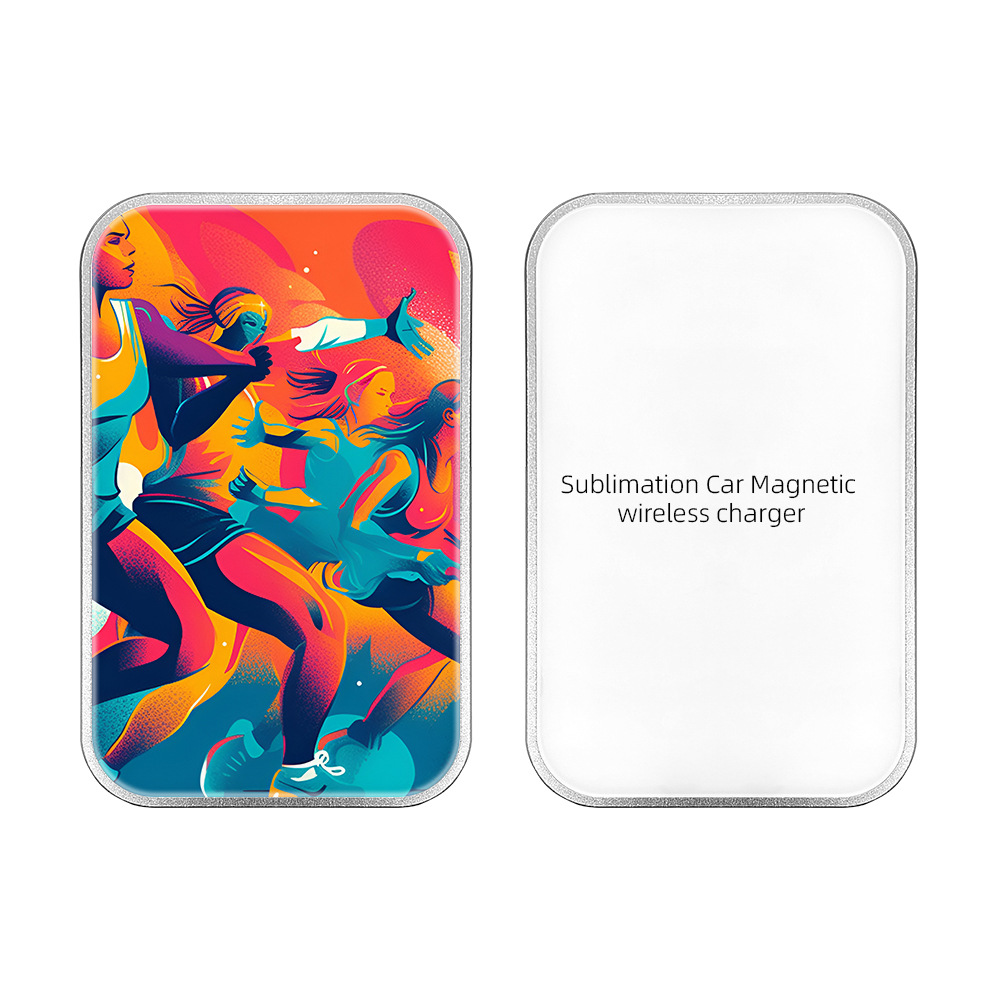 Cargador inalámbrico de coche de transferencia térmica directa de fábrica adecuado para teléfono móvil de Apple personalizado sublimación cargador inalámbrico