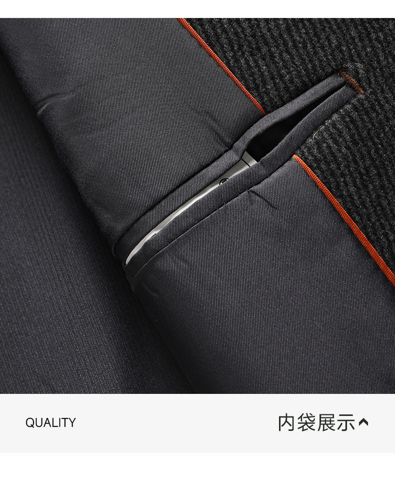 Áo vest nam dáng ôm cổ vest một hàng hai cúc chất liệu len pha lụa tơ tằm Lyocell — Xám đậm chi tiết 34