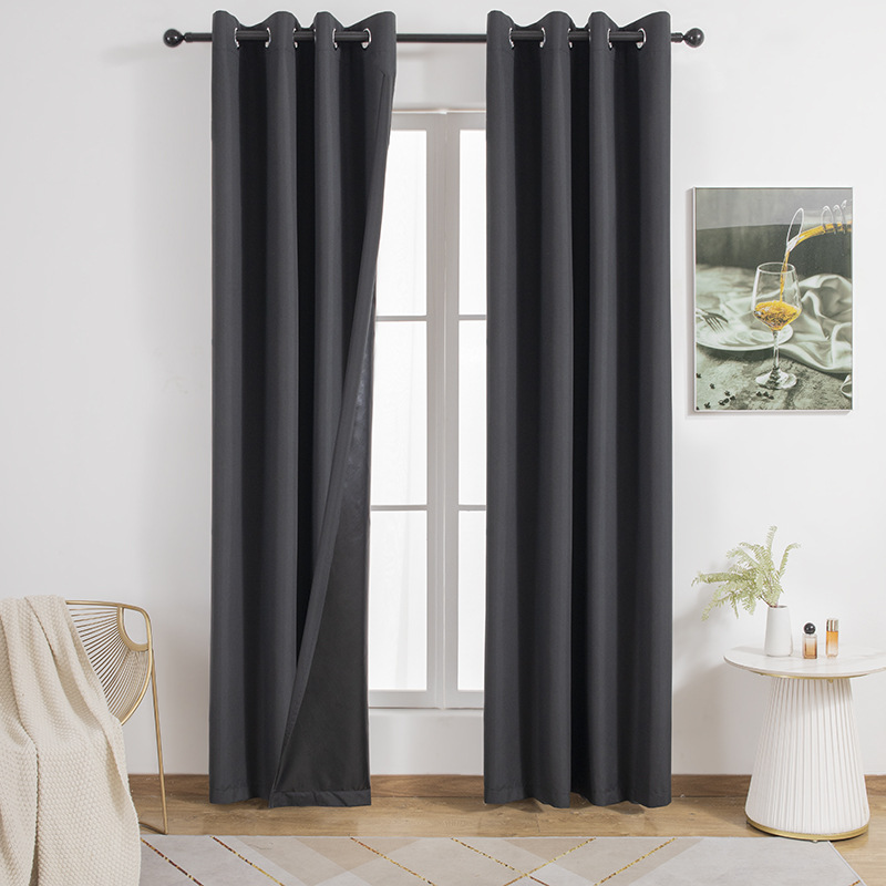 New Blackout Curtains Solid Color Perforated Curtains Bedroom Balcony Finished Curtains Support Temu Xiyin Amazon Dropshipping