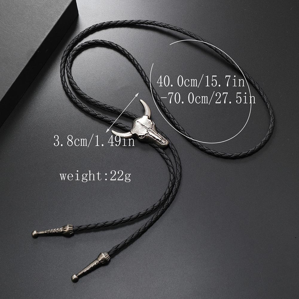 Retro Horns Pu Leather Alloy Unisex Necklace display picture 4