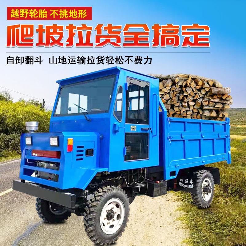 四轮车柴油四驱工程六轮运输车四不像运输车农用双顶液压自卸