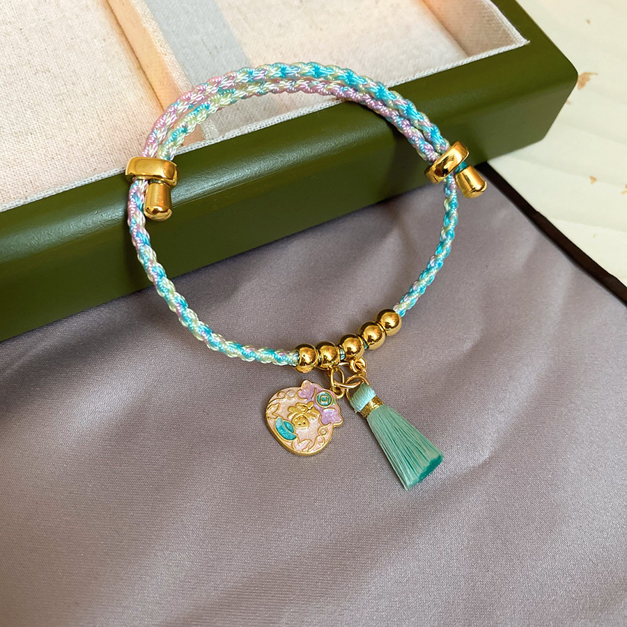 Dragon Boat Festival colorido cuerda tejida bolsa de la suerte colgante pulsera nueva pulsera de todo fósforo de moda china joyería de alta gama de nicho