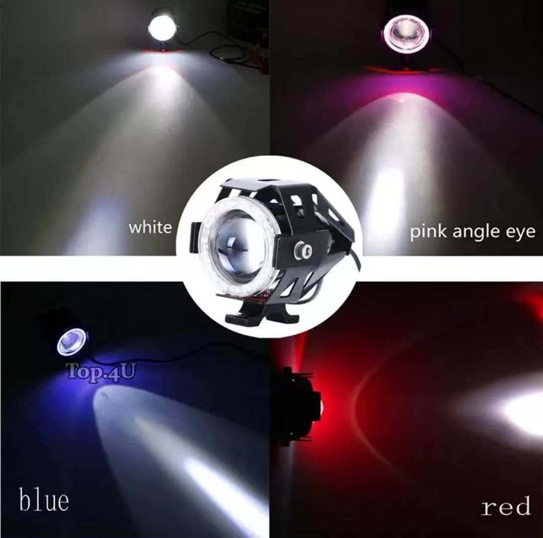 Electric car universal motorcycle U7 angel eyes flash super bright headlight modified tricycle spotlight car lights