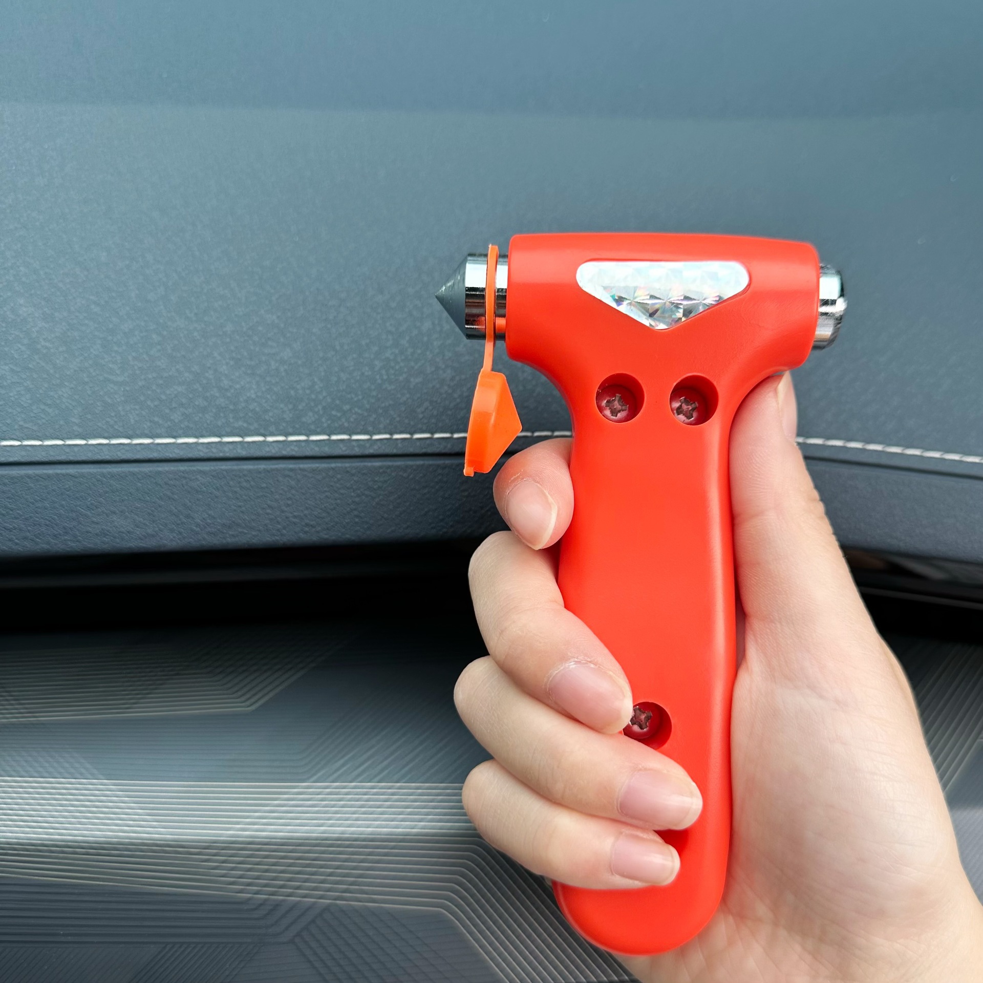 Car Safety Hammer, Window-Breaking Self-Driving Emergency Tool, Multi-Functional Two-In-One Solid Fire Escape-Breaking Life-Saving Hammer