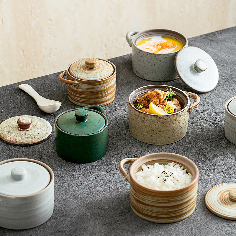Chain Restaurant Steam Oven Steaming Pot Retro Coarse Pottery Stew Pot with Lid Retro Baby Food Bowl Soup Pot Restaurant Hotel Chain Restaurant Steam Oven Steaming Pot Retro Coarse Pottery Stew Pot with Lid Retro Baby Food Bowl Soup Pot Restaurant Hotel