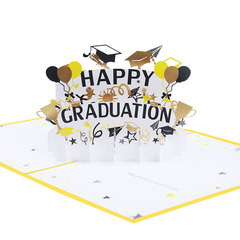Manufacturer supplies graduation season three-dimensional greeting cards, color printing, creative 3D cards, hot stamping, graduation blessing cards, gift paper sculptures