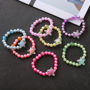 Star bracelet fashion children bracelet five-pointed star imitation pearl bracelet wholesale student bracelet