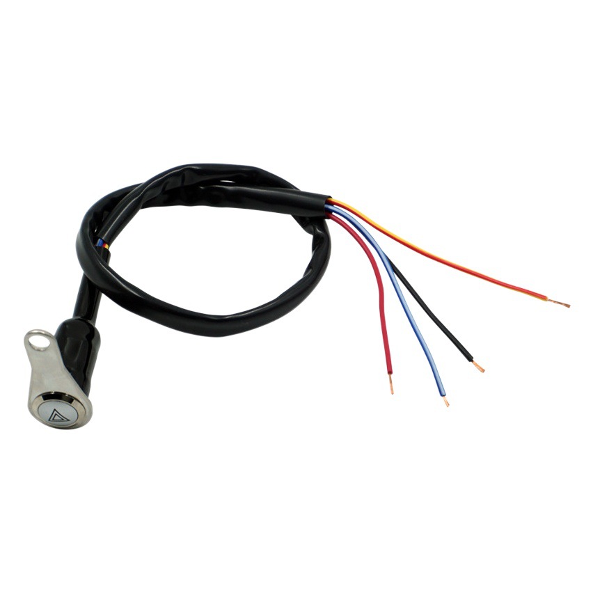 Motocicleta modificada coche manija grifo soporte de metal LED autoblocante metal botón doble interruptor de Flash con anillo de luz