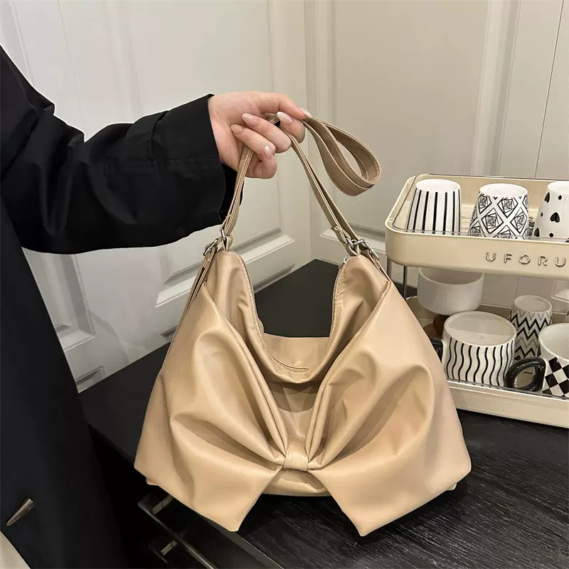 休闲慵懒风蝴蝶结包包女士2025新款潮韩版单肩包大容量背包