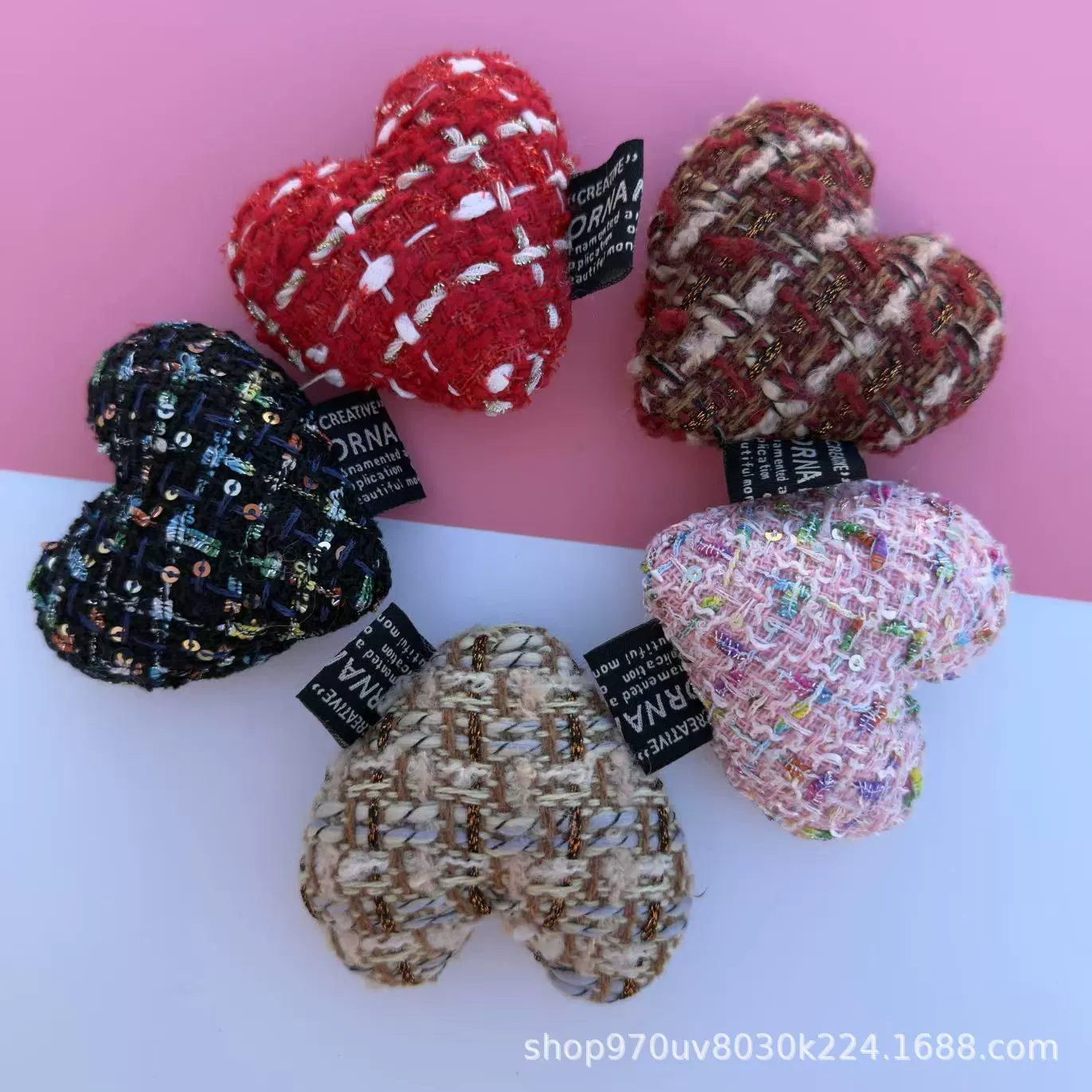 Новый 7cm хлопок наполненный маленький ароматный ветер персиковое сердце diy ювелирные аксессуары приливная одежда шляпа приливная обувь аксессуары для волос осень-зима ароматный ветер персиковое сердце