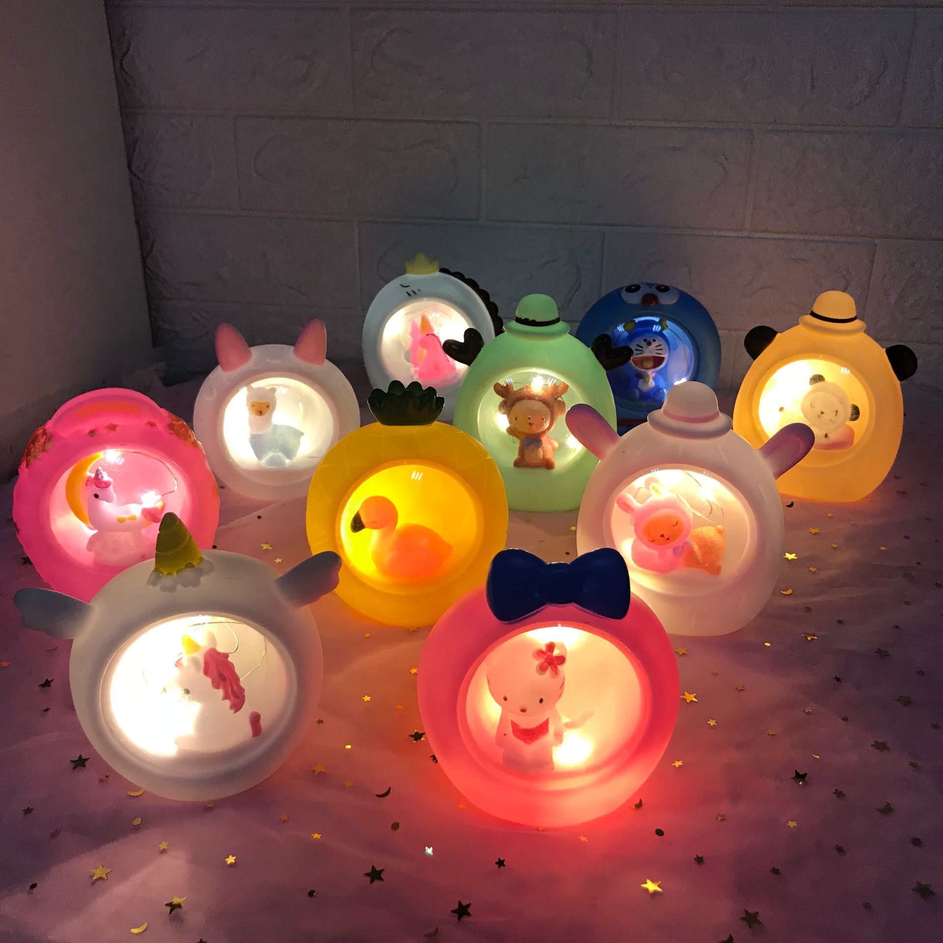 Bedroom creative small table lamp decoration girl's room layout unicorn star lamp student gift night light