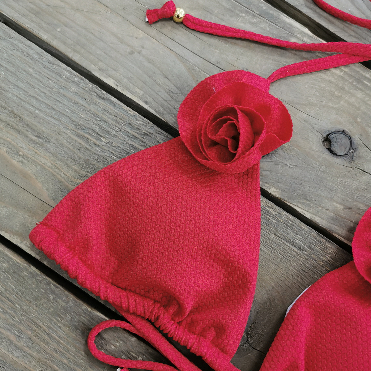 امرأة اللون الصامد ورد 2 قطعة مجموعة البيكينيات ملابس السباحة display picture 17