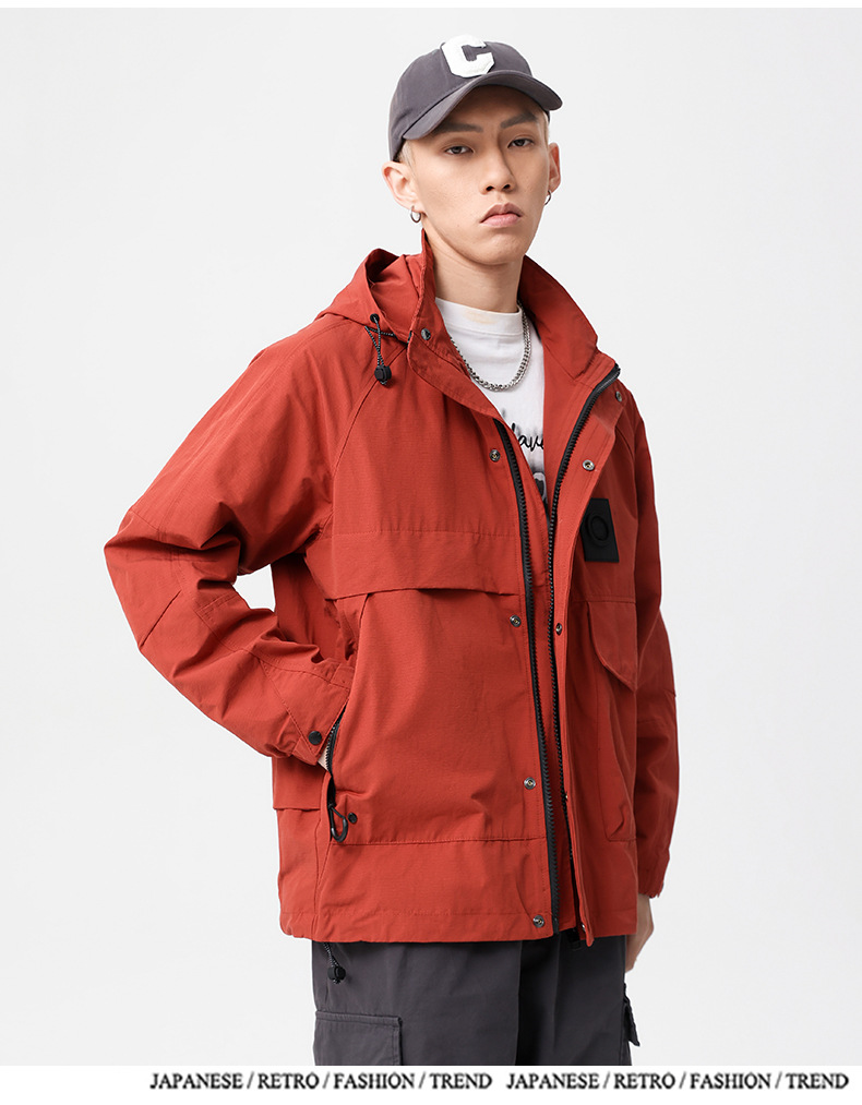 Giacca con cappuccio da uomo stile americano autunno primavera_voghion.com