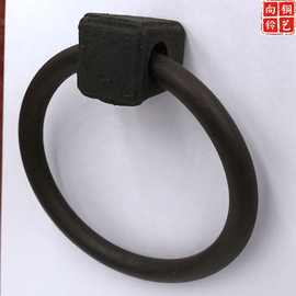 中式仿古黄铜配件四合院寿字铸铁环把手铸铁兽头拉手大门环拉手