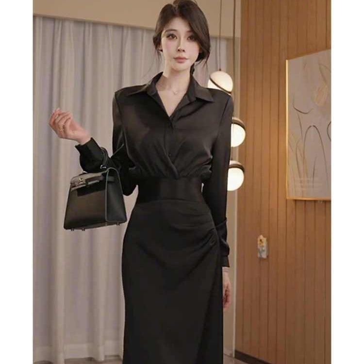职业女装气质感简约时尚女收腰衬衫2025秋季新款包臀裙两件套装|undefined