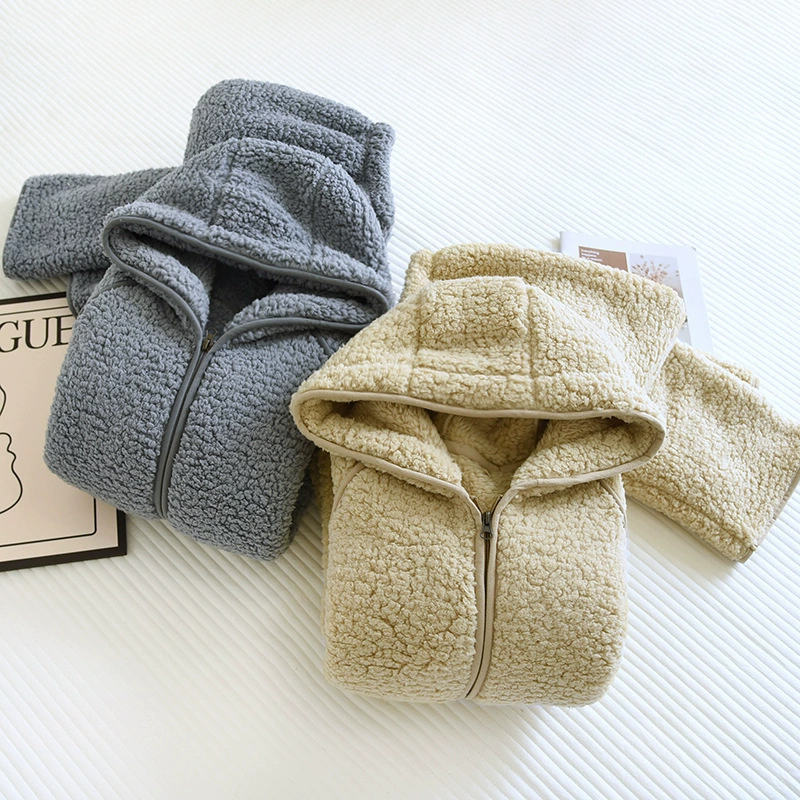 Демисезонная фланель pijama для любимого с молнией, тёплый комплект с капюшоном
