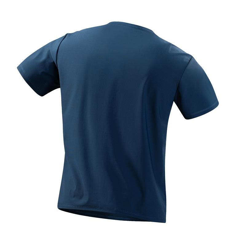 solid thin breathable quick dry silk short sleeve T-shirt for…