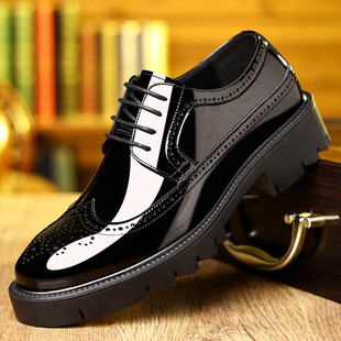 Brock shoes 8cm men's raised bright leather shoes 10cm business formal casual wedding groom a generation of hair