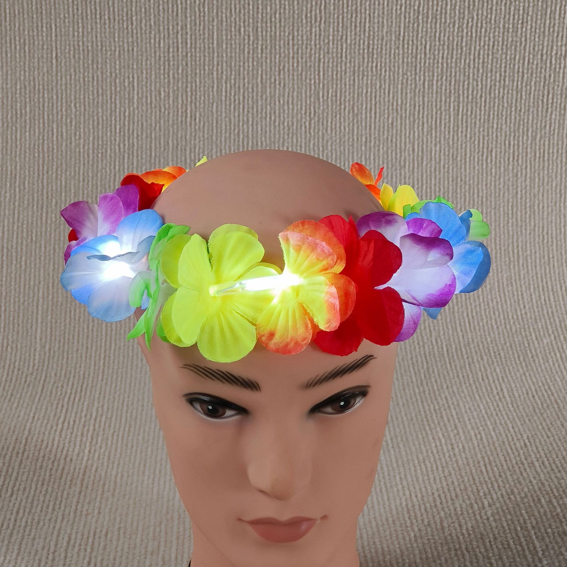 Hawaiano transfronterizo hula party LED iluminado gran guirlanda de vestir accesorios de eventos festivos collar de pétalos