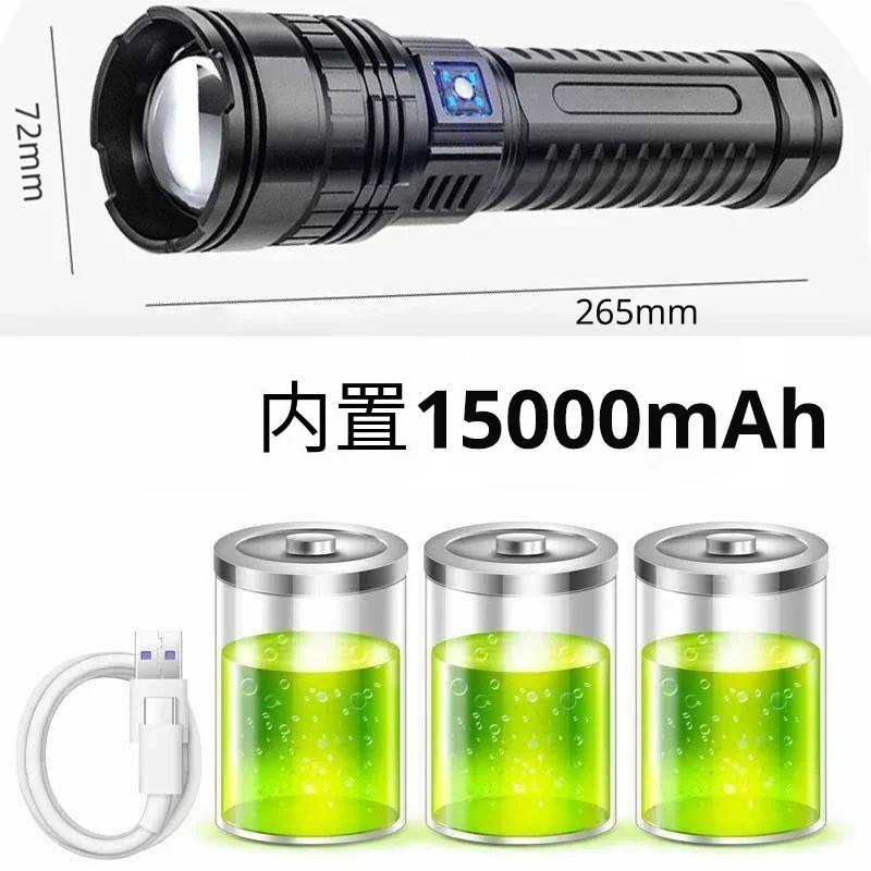 Transfronterizo distancia de disparo ultra-larga linterna de luz brillante pantalla eléctrica de alta potencia zoom telescópico linterna de luz fuerte al aire libre