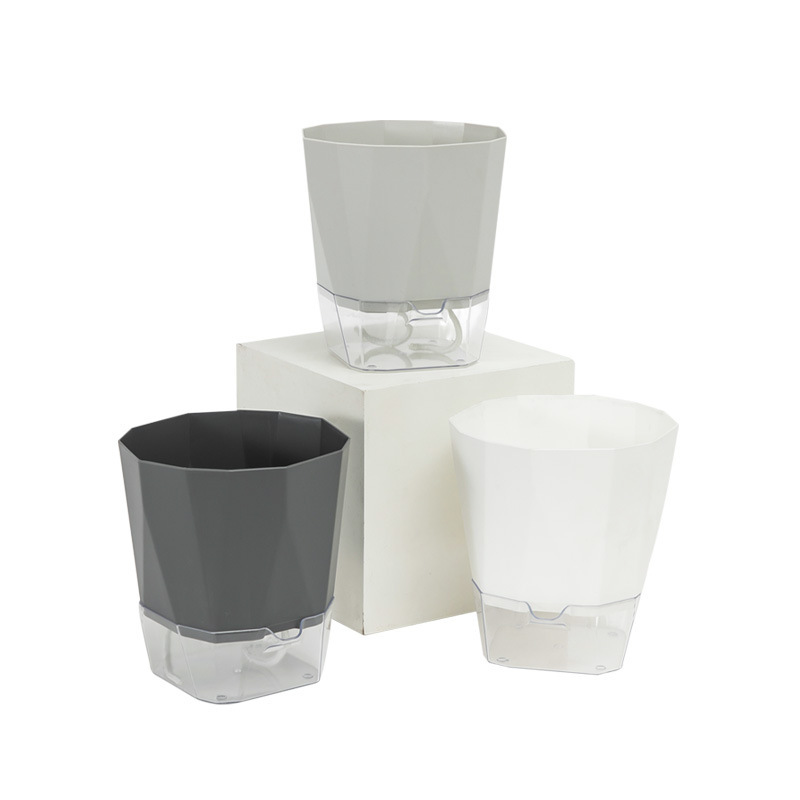 懶人創意自動吸水花盆桌面透明花卉養殖盆家用客廳塑料水培花盆栽