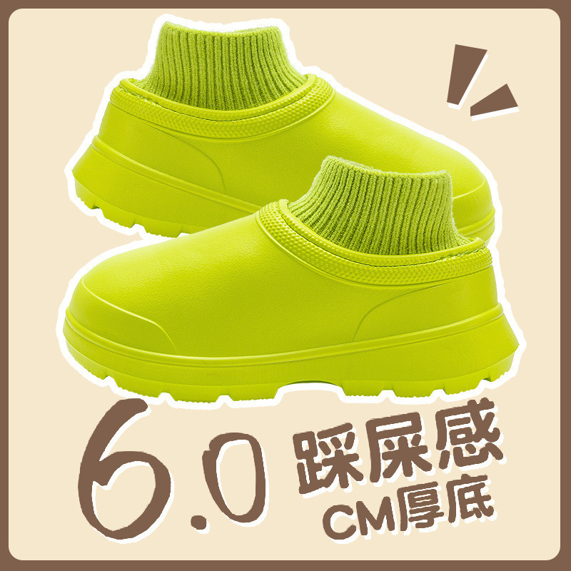 Zapatillas de algodón de las mujeres invierno desgaste al aire libre bolsa talón lindo forro polar interior hogar fondo grueso cálido posparto confinamiento zapatos de algodón a prueba de agua