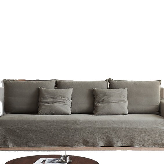 Ventas calientes de tela de alta calidad sofá tela retro algodón lino silencioso desmontable sala de estar pequeño diseño de sofá de fila recta