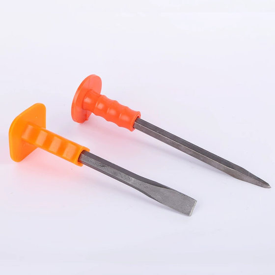 Rubber set stone chisel manufacturers building hardware rubber set stone chisel manganese steel flat stone chisel multi-specification chisel wholesale