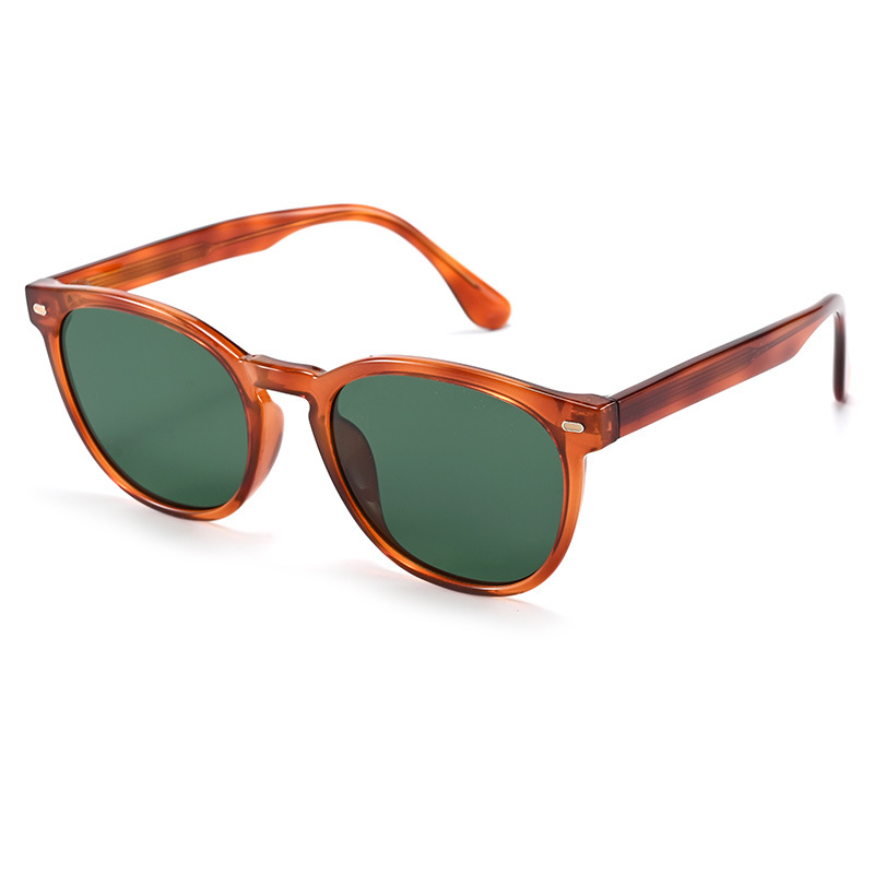 High-End Acetate Polarized Sunglasses for Women - New Fashion Retro Square Round Frame Face-Slimming UV Protection Shades - Thumbnail 7