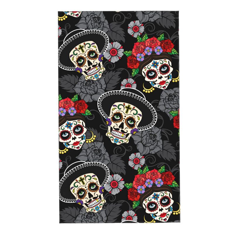 Skull Pattern Printed Hand Towel Animal Leather Pattern Decorative Fingertip Towel Multi-purpose Suitable for Bathroom Kitchen Fitness