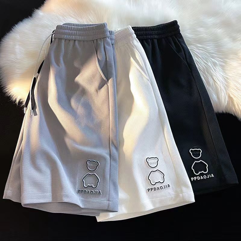 Waffe Shorts Men's Summer Thin Printed Breathable Cool All-Match Loose Fashionable Outer Wear New Style Casual Pants for Men
