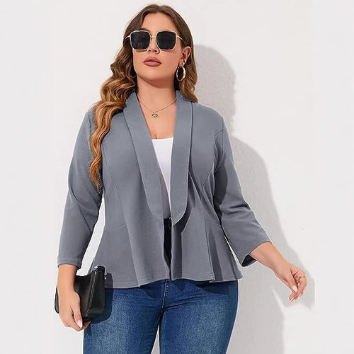 2025 Cross-border Amazon WISH Foreign Trade New Arrival Lightweight, Comfortable, Casual Women’s Plus-Size Ruffled Blazer
