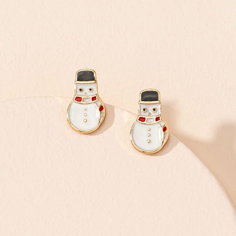 Cute Cartoon Christmas Snowman Earrings display picture 3