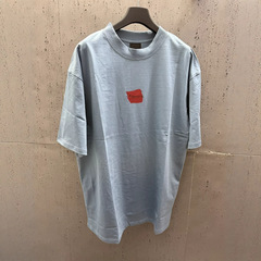 毒家現物正確バージョンB家新作刺繍ロゴ赤テープ半袖tシャツゆったり版男女同モデル