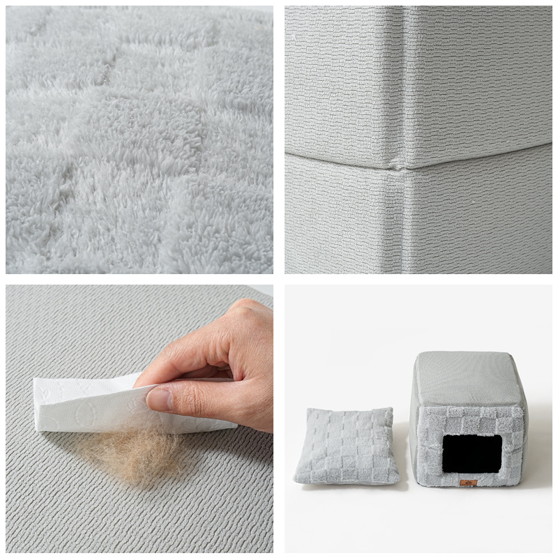 Invierno transfronterizo gato nido cálido y cómodo semicerrado para mascotas caliente doméstico interior espesado sensación de seguridad gato nido