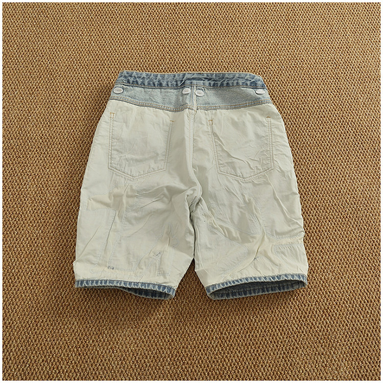 Men's Light Blue Distressed Denim Shorts Relaxed Fit Casual Summer Shorts 5-Inch Inseam_viptrois.com