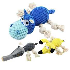 跨境专供 毛绒发声宠物玩具 狗玩具 棉绳玩具 耐咬玩偶